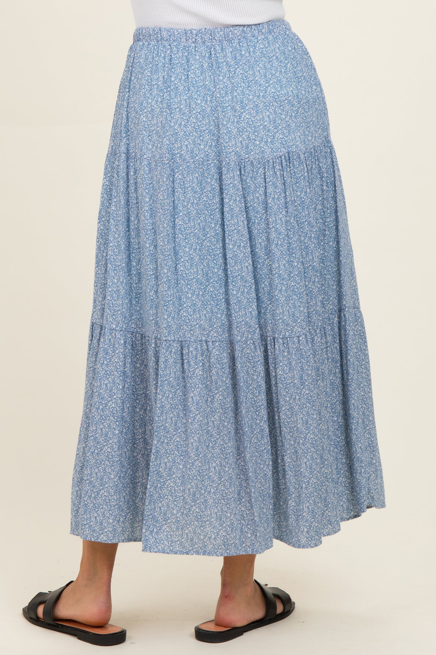 Blue Floral Maxi Skirt