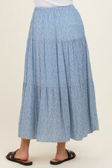 Blue Floral Maxi Skirt