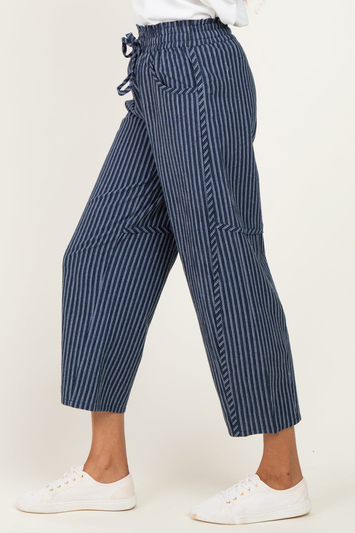Indigo Pinstripe Maternity Pants