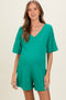 Green Scoop Neck Maternity Romper