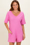 Pink Scoop Neck Romper