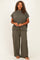 Olive Plus Raised Rib Short Sleeve Tee & Pants Set