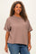 Mocha Plus Raised Rib Short Sleeve Front Pocket Top