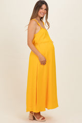 Sunflower Sleeveless Flower Belt Maxi Dress