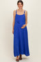 Capri Blue Sleeveless Flower Belt Maxi Dress