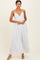 Off White V-Neck Open Back Maxi Dress