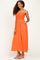Orange Textured Smocked Maxi Dress