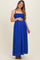 Capri Blue Textured Smocked Maternity Maxi Dress