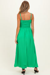 Peridot Textured Smocked Maternity Maxi Dress