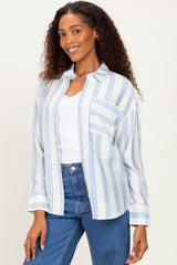 Blue Striped Long Sleeve Button Down Shirt