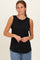 Black Ribbed Sleeveless Top