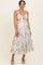 Ivory Floral Tiered Front Tie Maternity Midi Dress