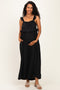 Black Ruffle Strap Maternity Wide Leg Jumpsuit