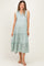 Seafoam Sleeveless Button Up Tiered Maternity Maxi Dress