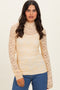 Butter Yellow High Neck Fitted Sheer Lace Top