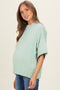 Mint Oversized Mock Neck Short Sleeve Maternity Sweater