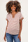 Mocha Striped Contrast Trim Maternity Top