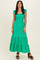 Green Ruffle Strap Smocked Maxi Dress