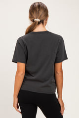 Black Maternity Crew Neck T-Shirt