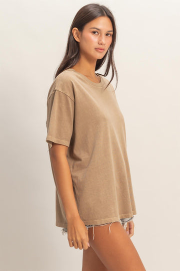 Mocha Crew Neck T-Shirt