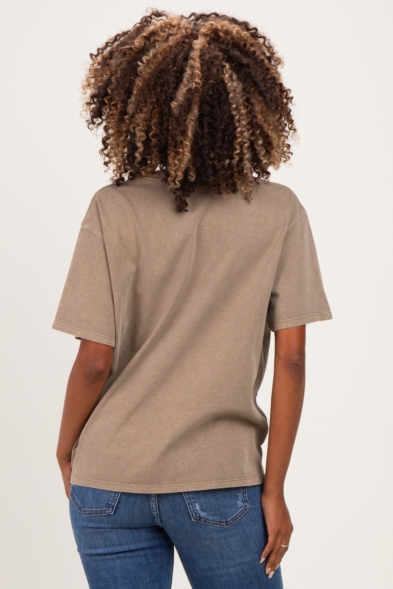Mocha Maternity Crew Neck T-Shirt
