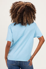 Blue Maternity Crew Neck T-Shirt