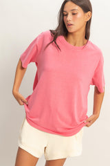 Pink Maternity Crew Neck T-Shirt