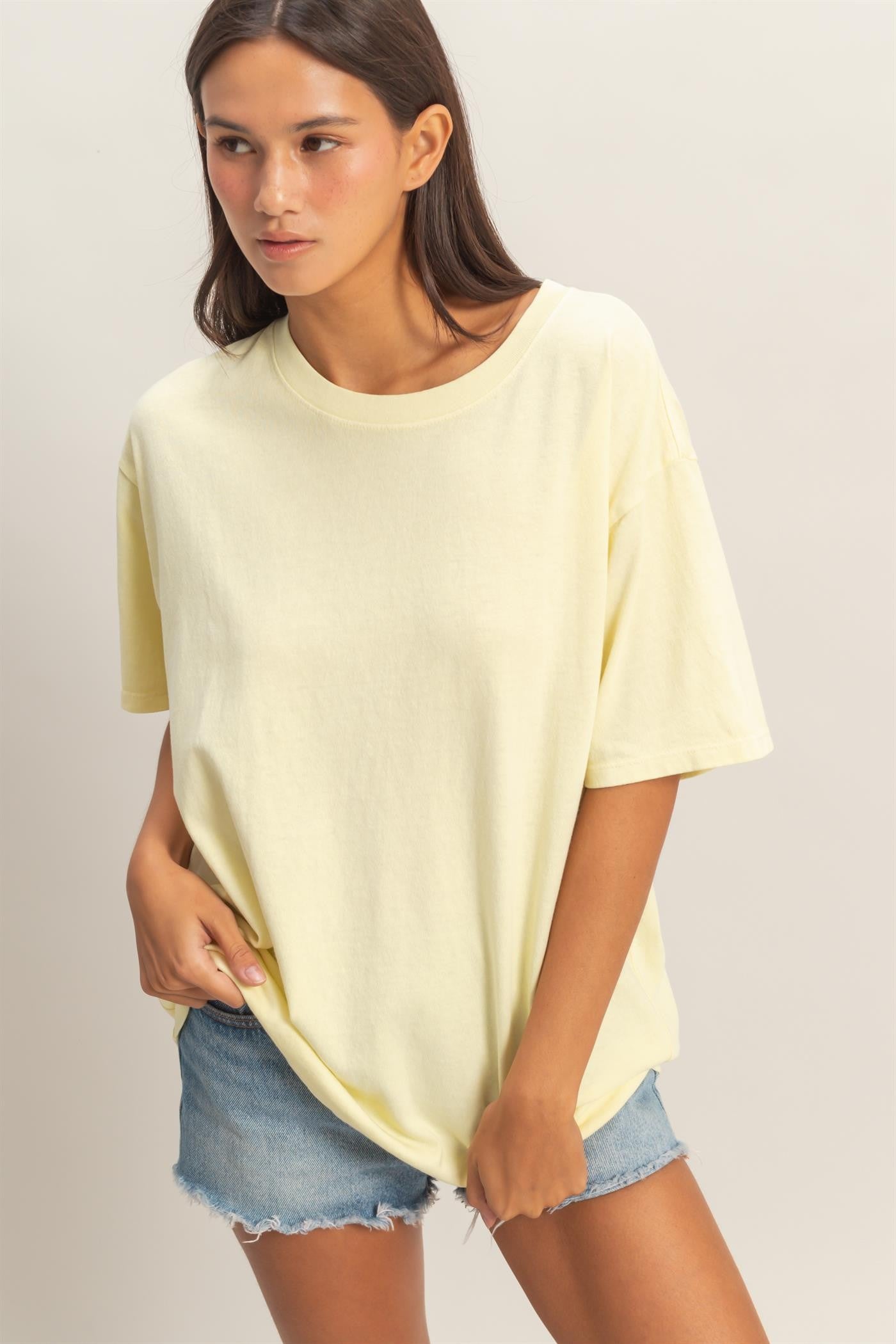 Yellow Maternity Crew Neck T-Shirt