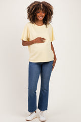 Yellow Maternity Crew Neck T-Shirt