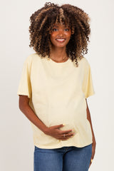 Yellow Maternity Crew Neck T-Shirt