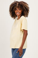 Yellow Maternity Crew Neck T-Shirt