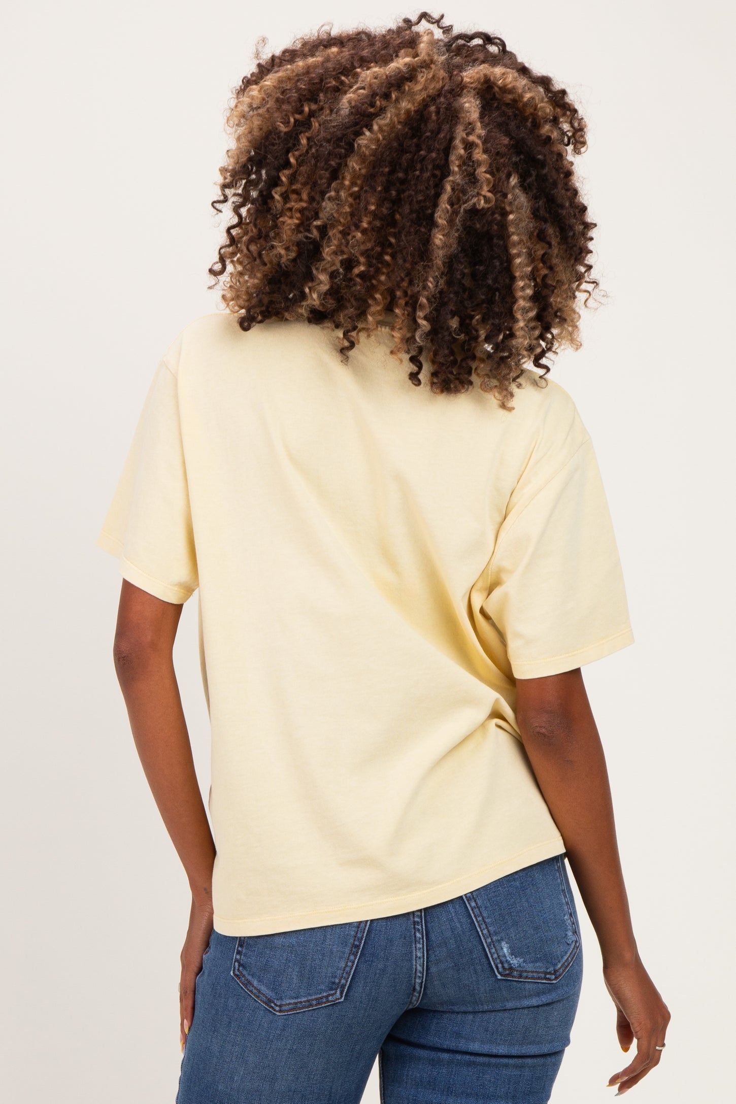 Yellow Maternity Crew Neck T-Shirt