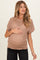 Taupe Open-Knit Dolman Sleeve Maternity Top
