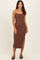 Chocolate Side Slit Fitted Tank Dress