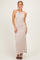 Sand Halter Ribbed Knit Maxi Dress
