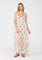 Natural Floral Tiered Button Up Maxi Dress