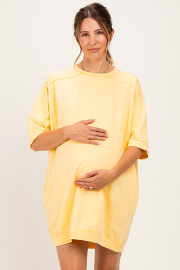 Butter Milk Oversized Maternity T-Shirt Dress