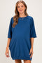Navy Indigo Oversized Maternity T-Shirt Dress