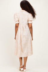 Stone Embroidered Midi Shirt Dress