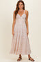 Ivory Printed Lace Inset Tiered Maxi Dress