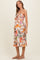 Ivory Smocked Bodice Strapless Printed Maternity Midi Dress