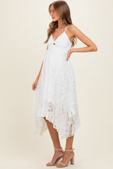 Ivory Twist Front Lace Maternity Maxi Dress