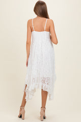 Ivory Twist Front Lace Maternity Maxi Dress