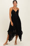 Black Twist Front Lace Maxi Dress