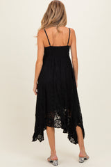 Black Twist Front Lace Maternity Maxi Dress
