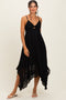 Black Twist Front Lace Maxi Dress