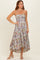 Celedon Smocked Bust Tiered Slight Hi Lo Hem Maxi Dress