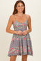 Jade V Neck Smocked Bodice Mix Print Sundress