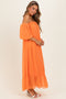 Orange Chiffon Off Shoulder Maxi Dress