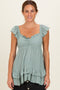 Jade Flutter Sleeve Tie Back Babydoll Top